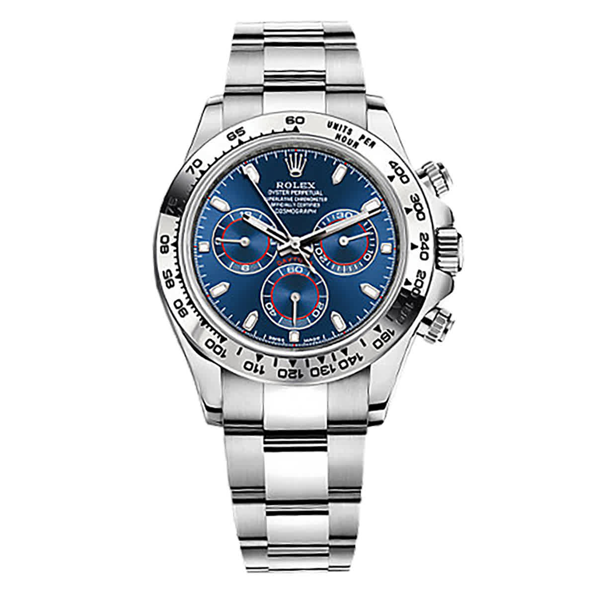 Rolex Cosmograph Daytona Blue Dial 18K White Gold Oyster Mens Watch 116509BLSO