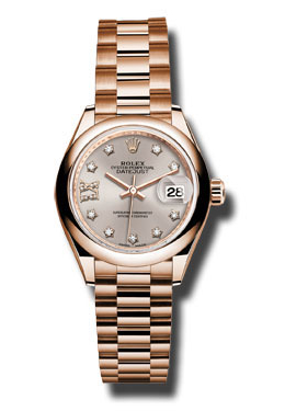 Rolex LadyDatejust 28 Sundust Dial 18K Everose Gold President Automatic Ladies Watch 279165SNRDP