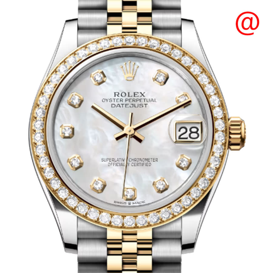 Rolex Datejust 31 Mother of Pearl Diamond Dial Ladies Steel and 18kt Yellow Gold Jubilee Watch 278383MDJ