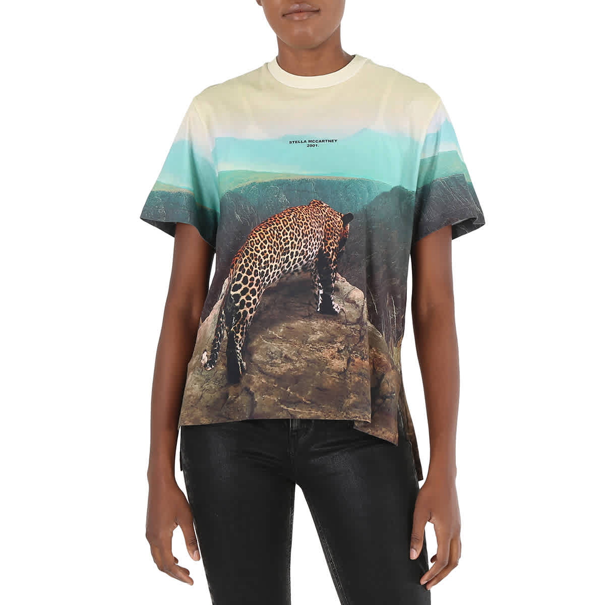 Tシャツ・カットソー STELLA MCCARTNEY LEOPARD PRINT TOP Stella McCartney Leopard Print Short-Sleeve Top | Neiman Marcus