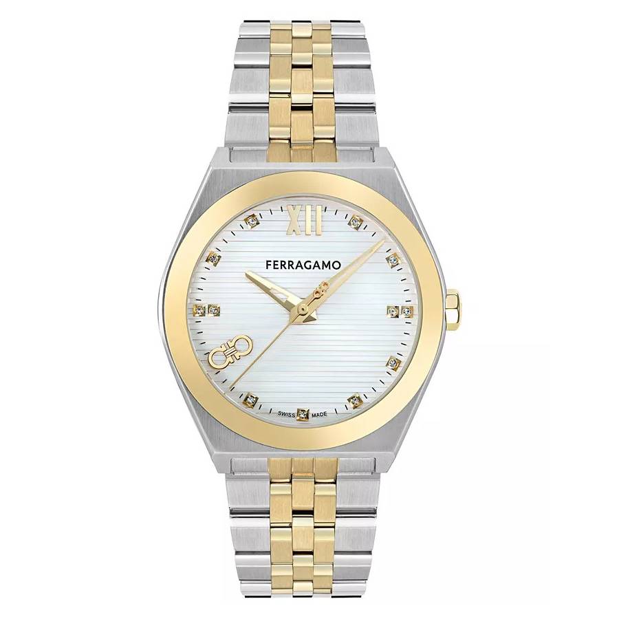 Ferragamo Vega Quartz Silver Dial Two-Tone Mens Watch SFKI01324