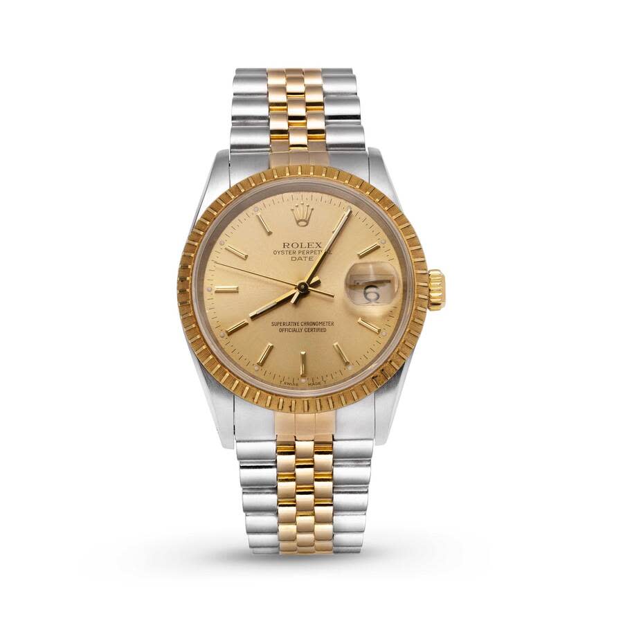 Preowned Rolex Date Automatic Chronometer Champagne Dial Ladies Watch 15233 CSJ
