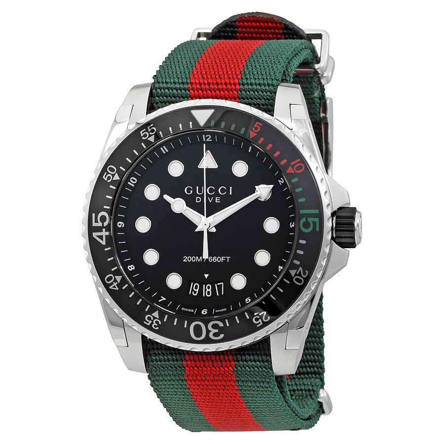 gucci dive watch green and red