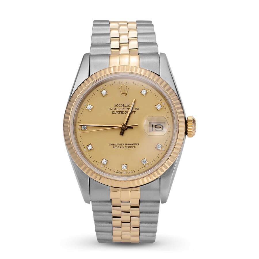 Preowned Rolex Datejust Automatic Chronometer Diamond Champagne Dial Unisex Watch 16233 CDJ