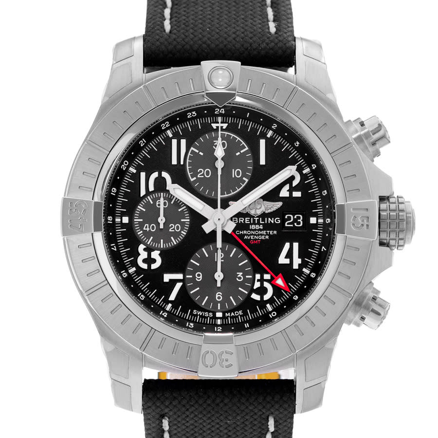 Pre-owned Breitling Avenger Chronograph GMT Automatic Chronometer Black Dial Mens Watch A24315 3977$