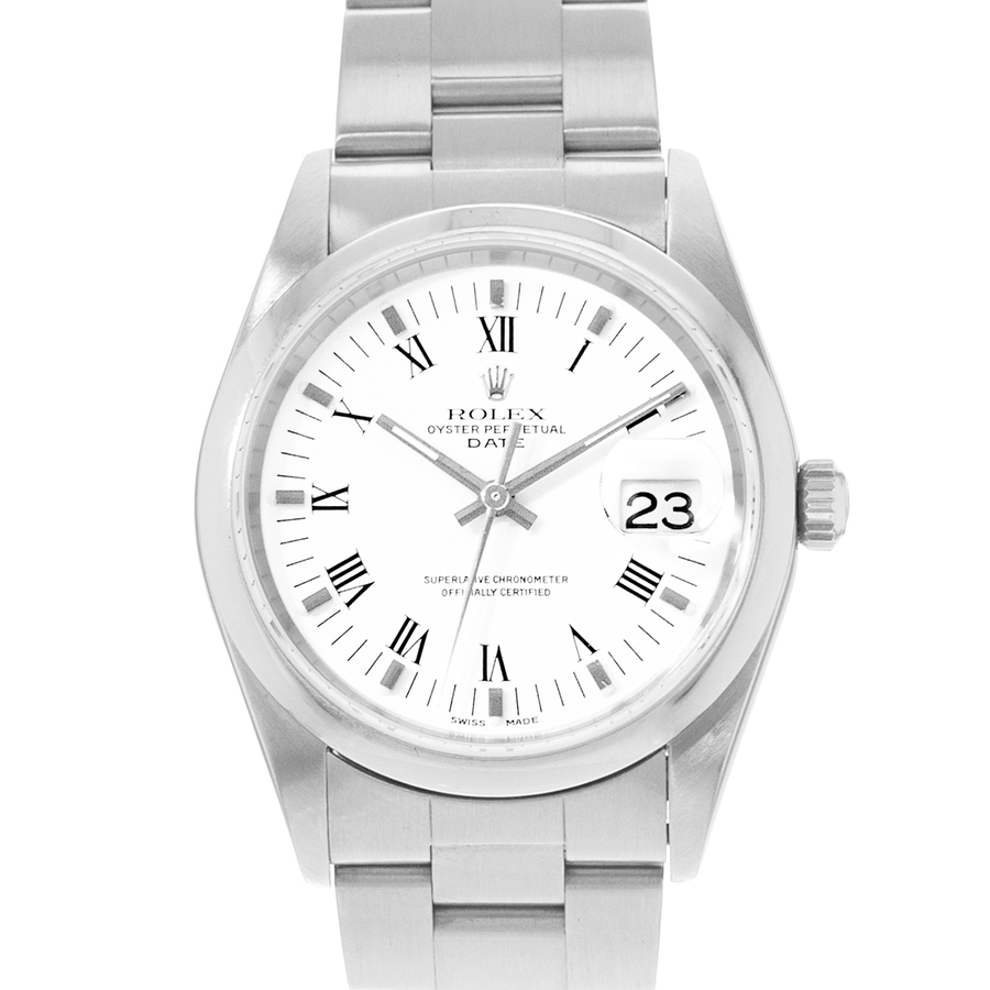 Preowned Rolex Oyster Perpetual Date Automatic Chronometer White Dial Mens Watch 15200 WSO