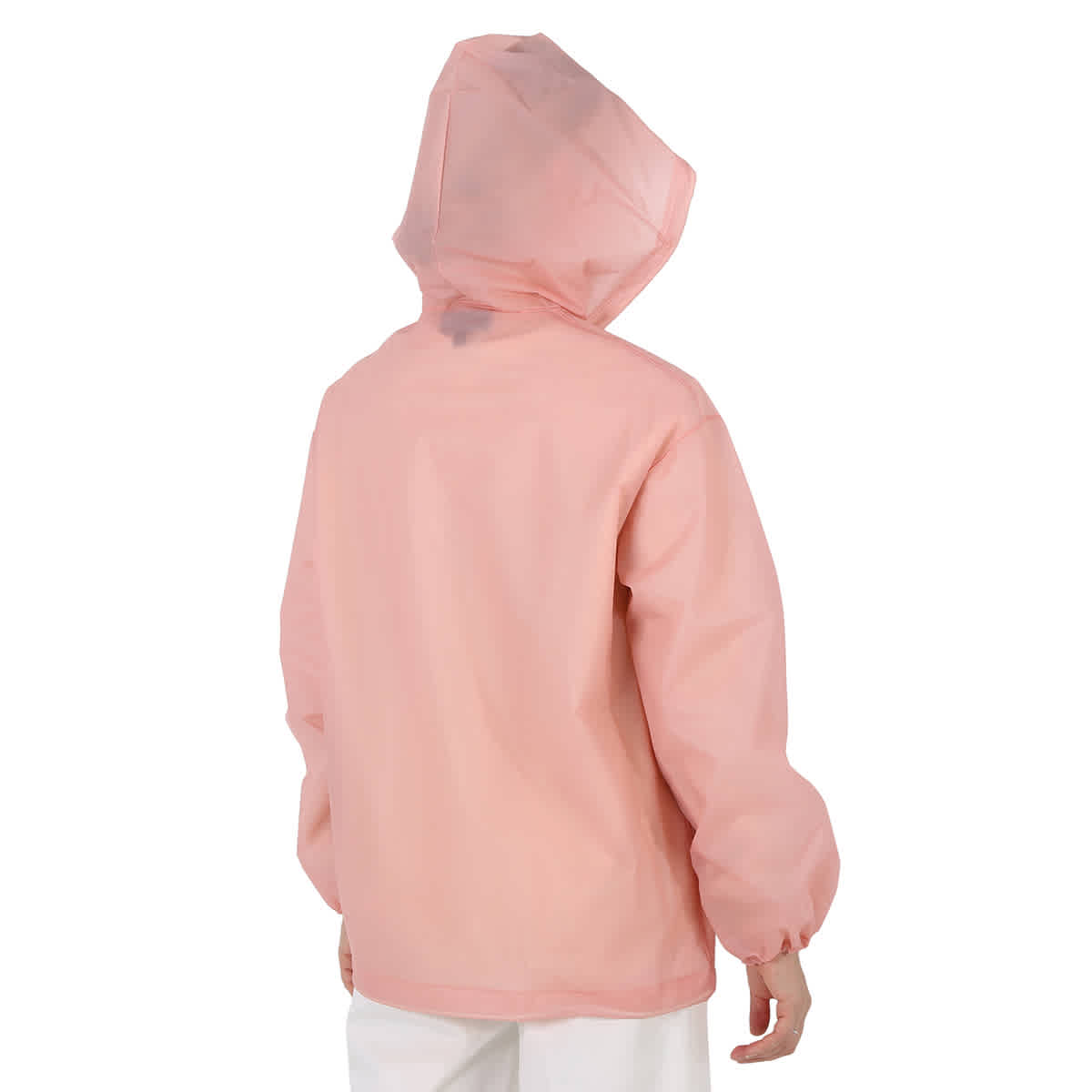 Burberry Ladies Transparent Hoodie In Rose Pink