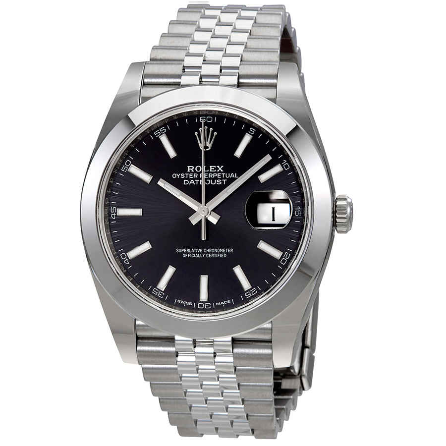 Rolex Datejust Black Dial Automatic Mens Jubilee Watch 126300BKSJ