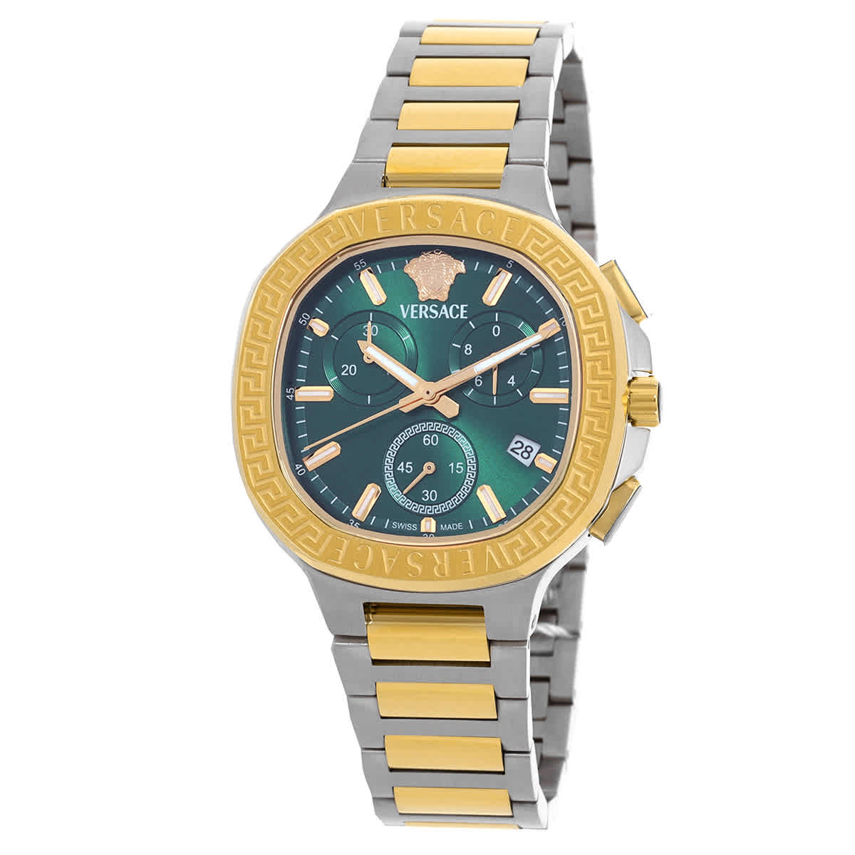 Versace V-Chrono Square Chronograph Quartz Green Dial Watch VEVCA0624 386$
