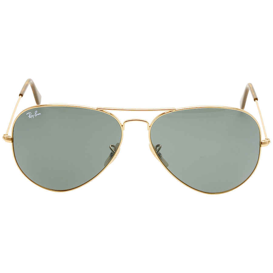 Ray-Ban Unisex Sunglass Aviator Havana Collection -  Frame color: Arista Gold, Lens color: G-15 Green