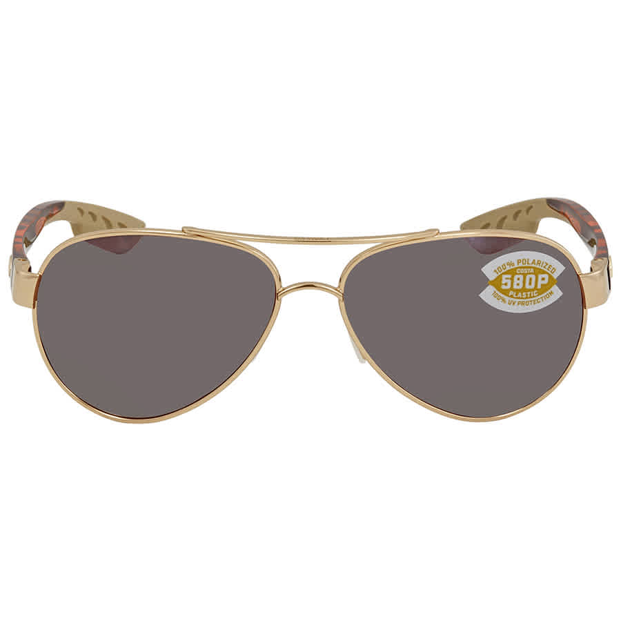 Costa Del Mar Costa Loreto Rose Gold Frame w/Tortoise Temples Frame Sunglasses w/Copper Silver Mirror 580P Lenses 06S4006-40061256