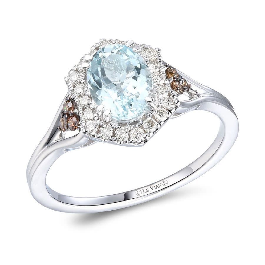 Le Vian Ladies Aquamarine Rings set in 14K Vanilla Gold 635$