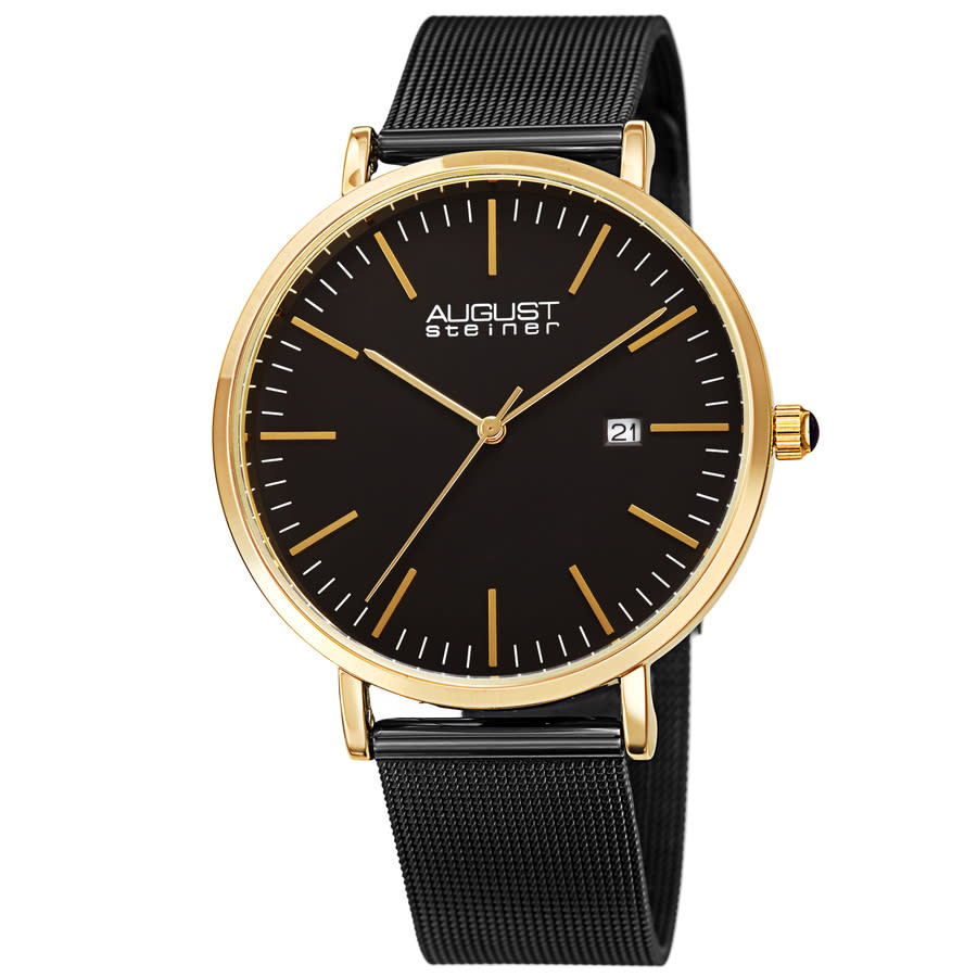 August Steiner Quartz Black Dial Mens Watch AS8283BKG 46$