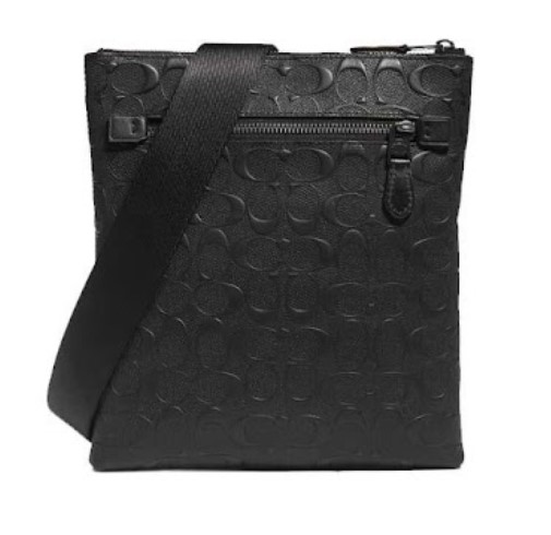 Coach Signature Leather Metropolitan Slim Messenger Bag - Black | ModeSens