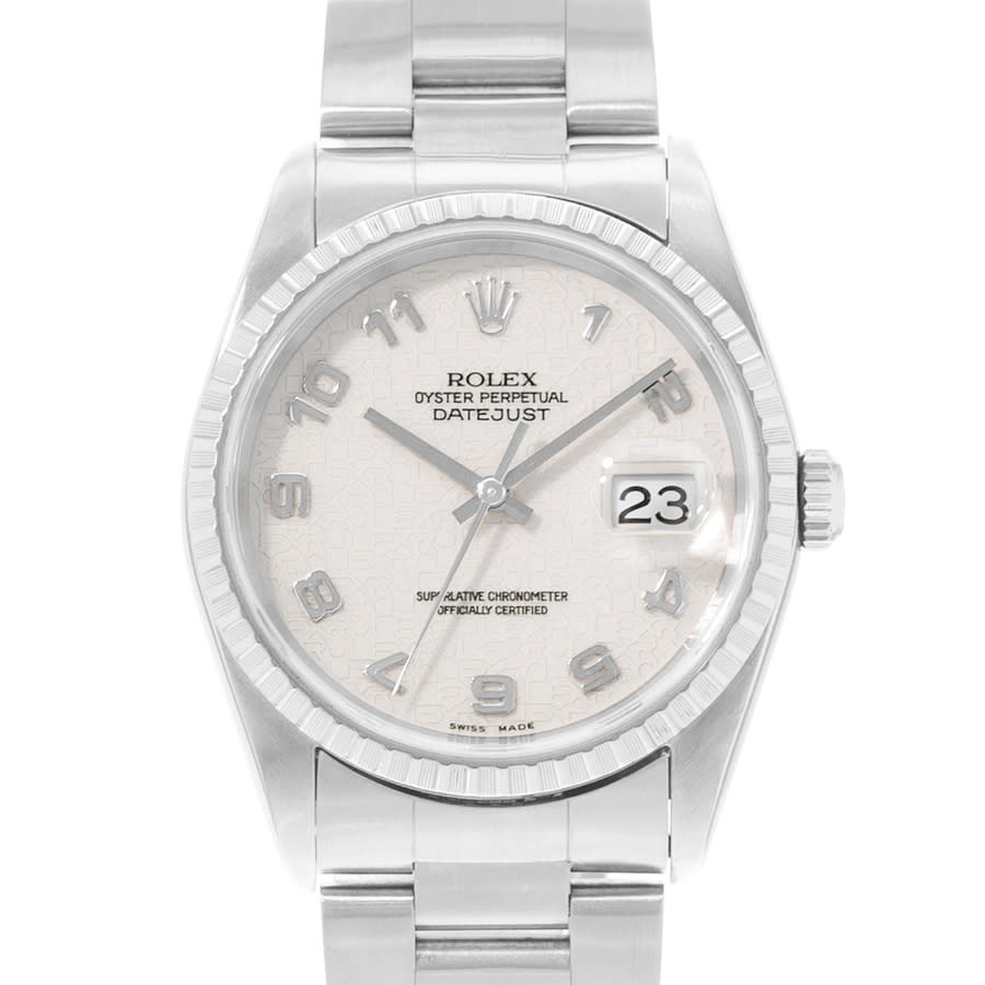 Preowned Rolex Datejust 36 Automatic Chronometer Silver Dial Mens Watch 16220 SAO