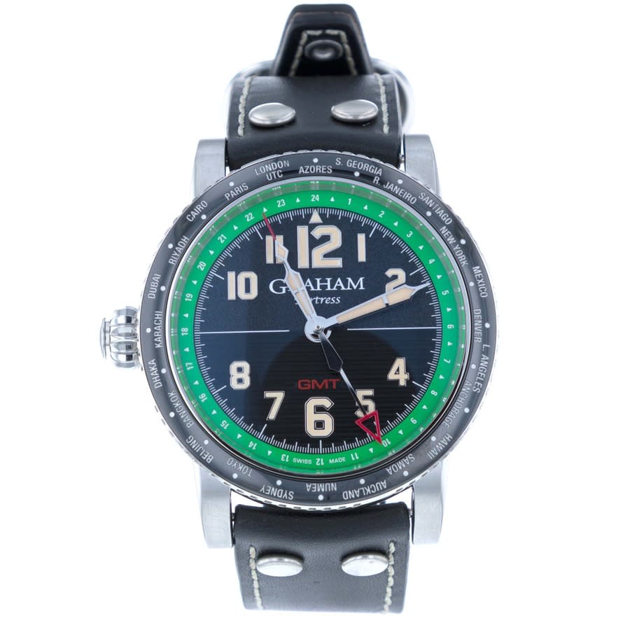 Graham Fortress City Gmt Automatic Black Dial Mens Watch 2FOBC.G04A