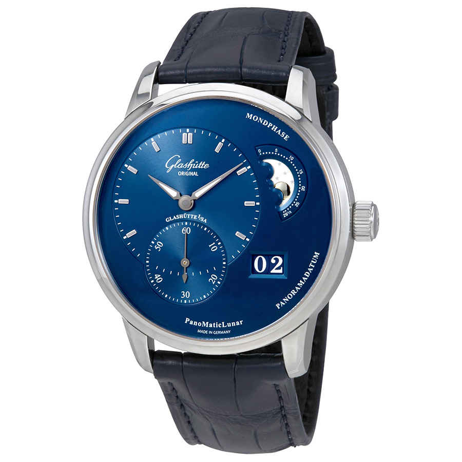 Glashutte PanoMaticLunar Automatic Blue Dial Mens Watch 1-90-02-46-32-35 10500$