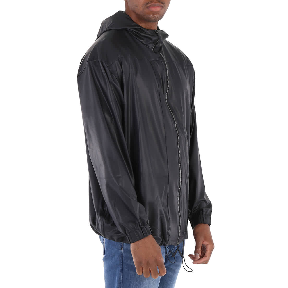 Emporio Armani Black Hooded Technical-jersey Blouson Jacket