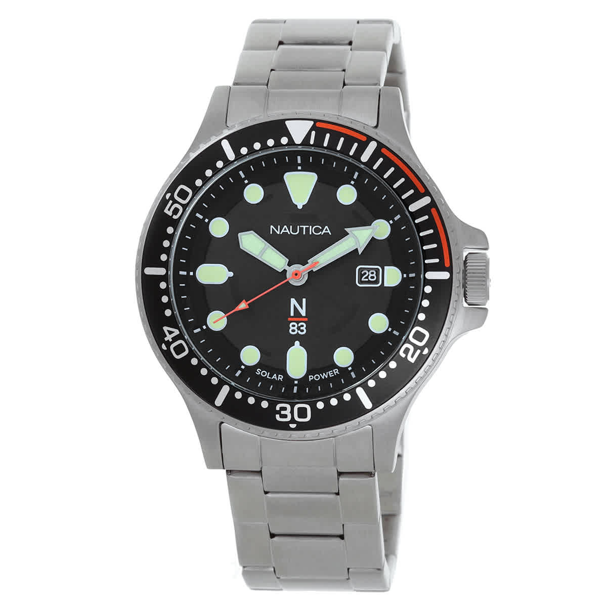 Nautica Cocoa Beach Solar-Powered Black Dial Mens Watch NAPCBS307 89$