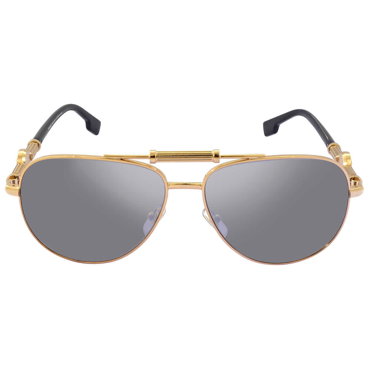 Versace Unisex Sunglass VE2236 - Frame color: Gold, Lens color: Polarized Grey Mirror Silver
