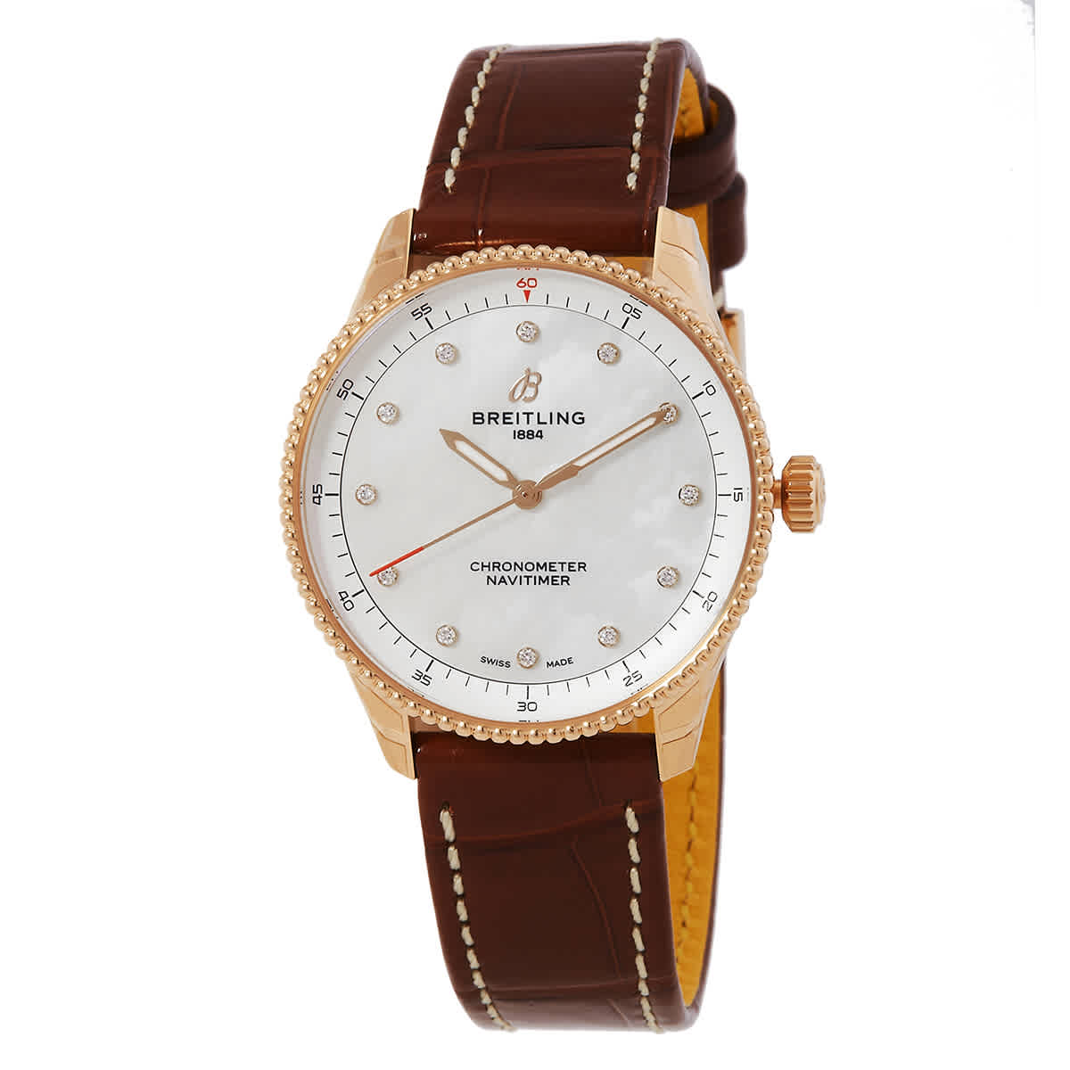 Breitling Navitimer 32mm Diamond Mother Of Pearl Ladies Watch R77320E61A1P1