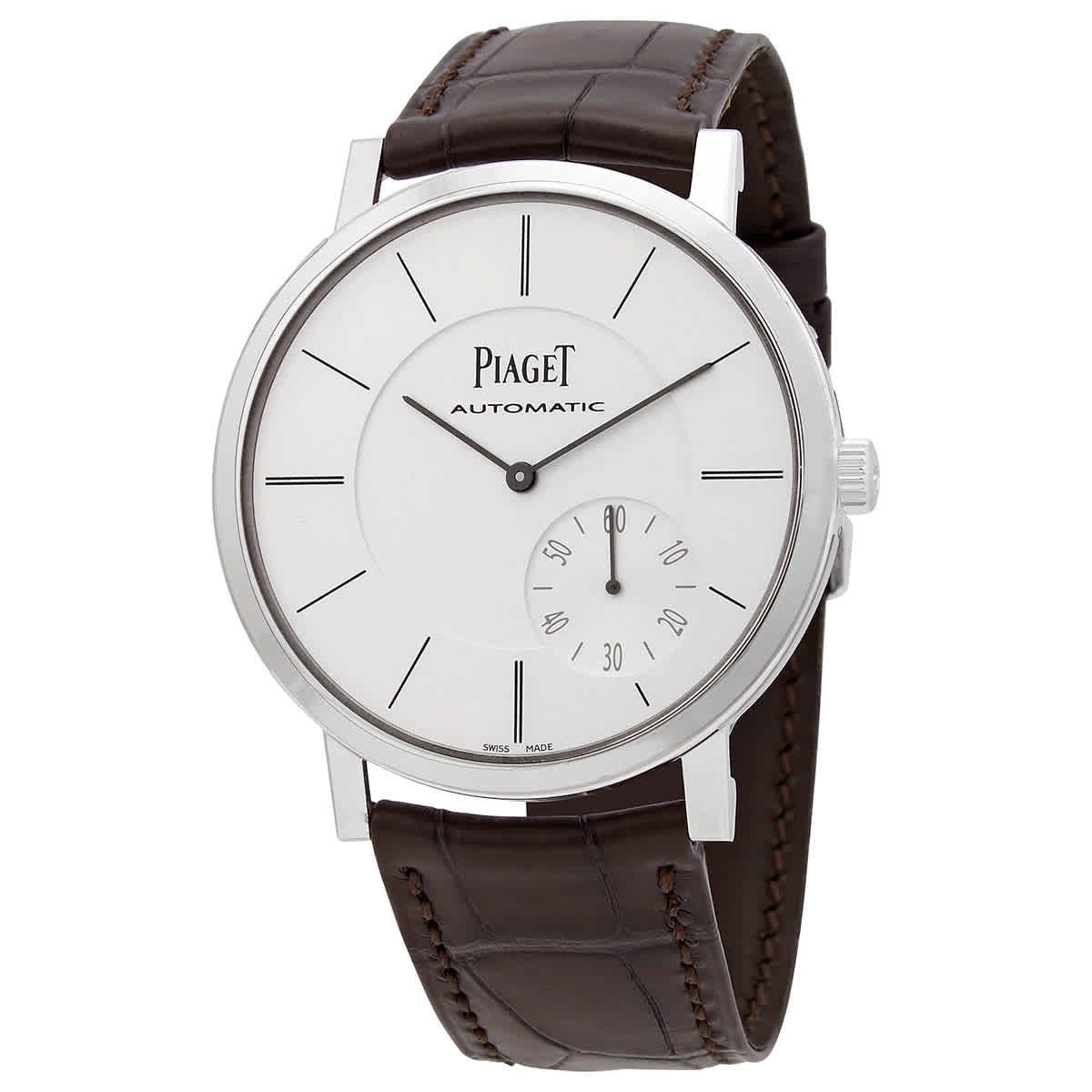 Piaget Altiplano Automatic Silver Dial Brown Leather Mens Watch G0A35130 15875$
