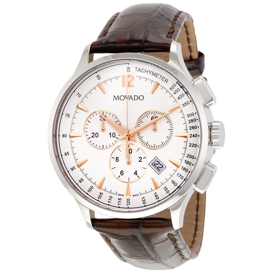 Movado Circa Chronograph White Dial Men's Watch 0606576 885997041799 | eBay