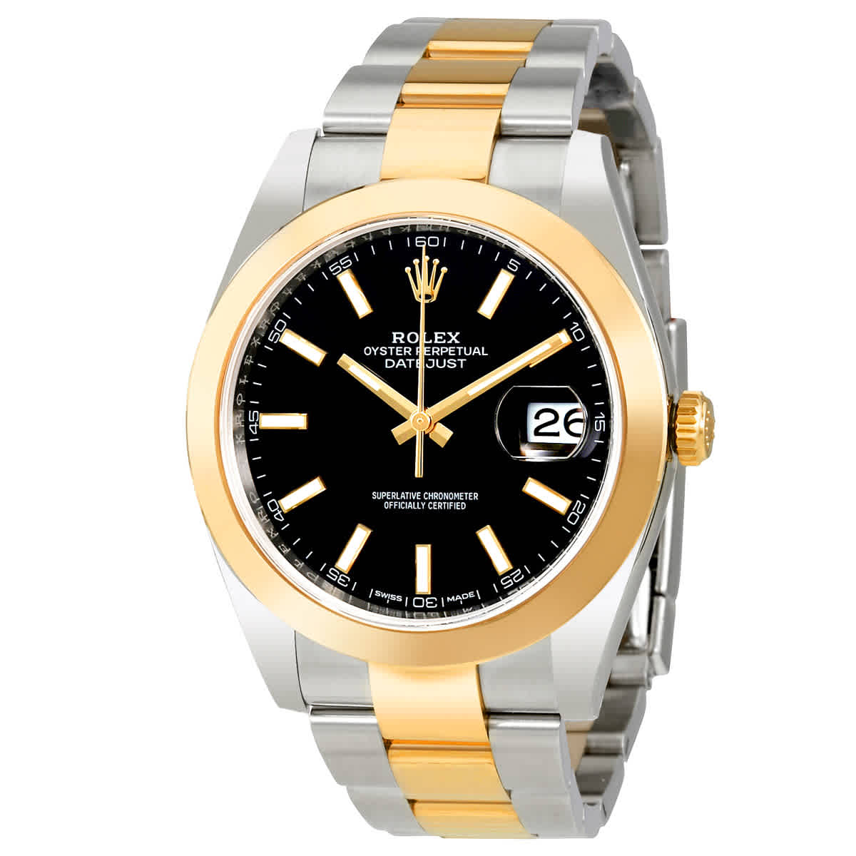 Rolex Datejust 41 Black Dial Steel and 18K Yellow Gold Oyster Mens Watch 126303BKSO