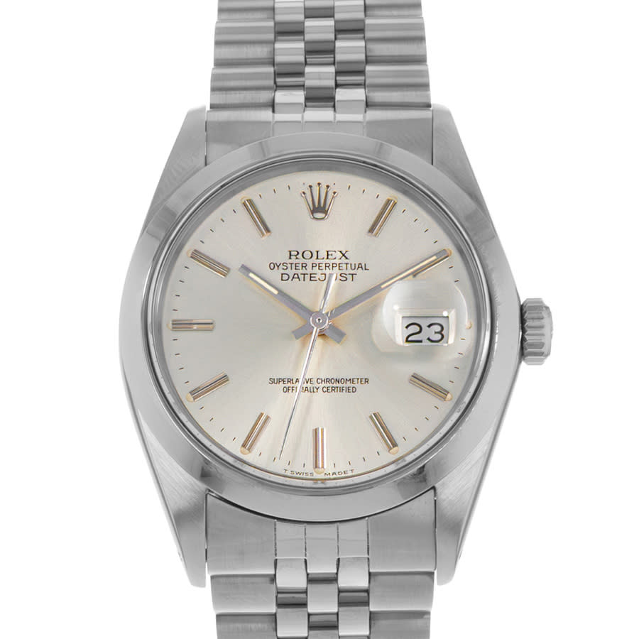 Preowned Rolex Datejust 36 Automatic Chronometer Silver Dial Mens Watch 16000 SSO