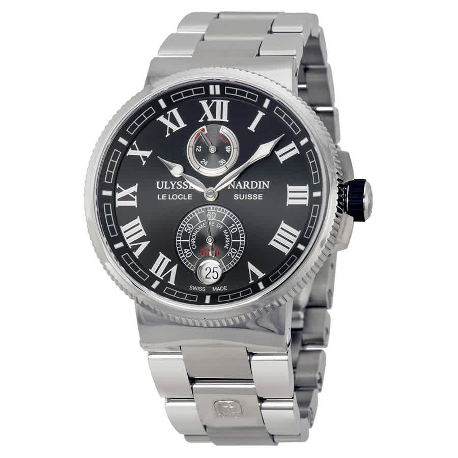 Ulysse Nardin Marine Chronometer Black Dial Mens Watch 1183-126-7M-42