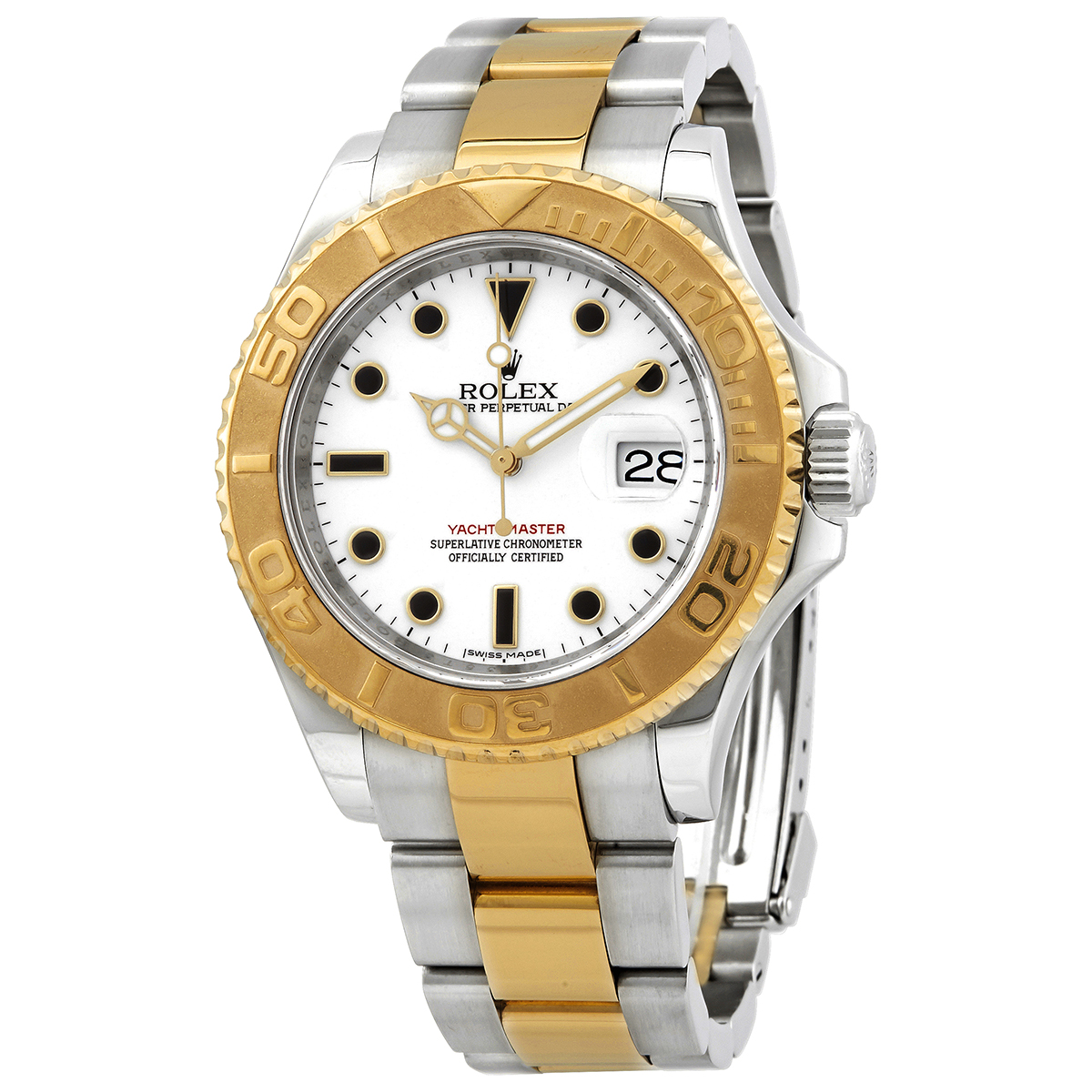 Preowned Rolex YachtMaster Automatic Chronometer White Dial Mens Watch 16623WSO