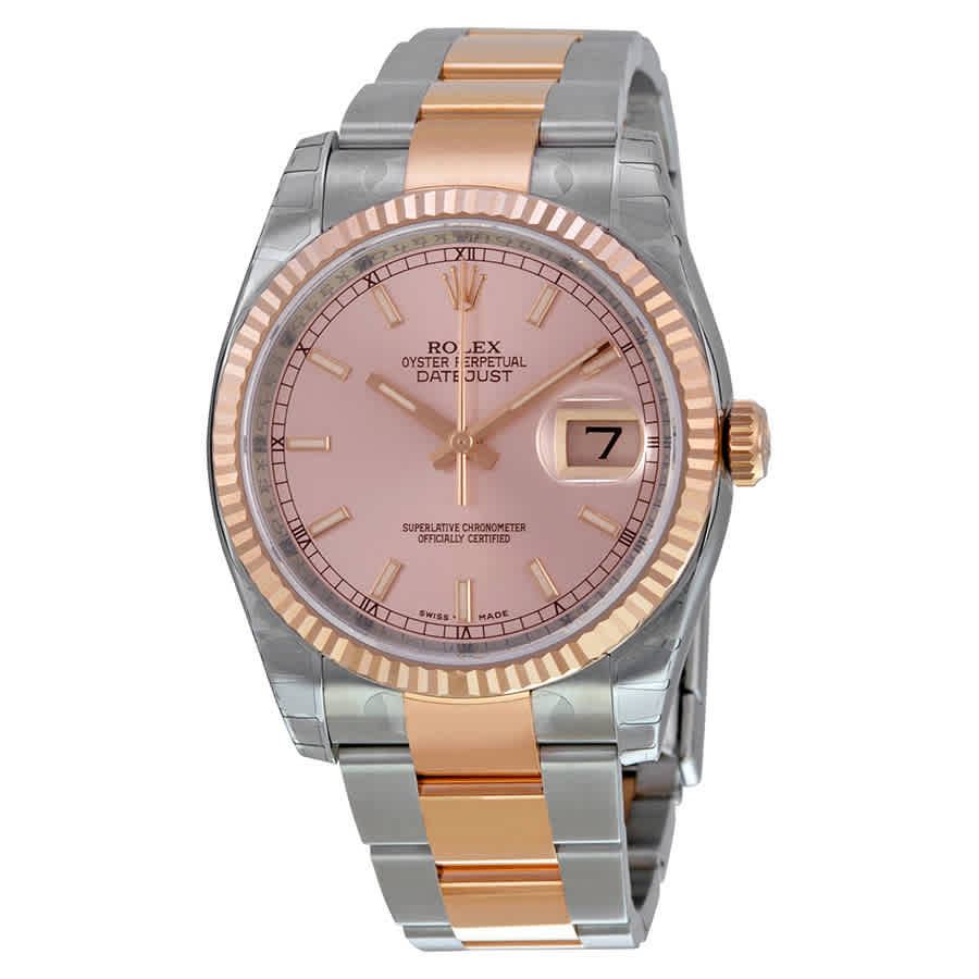 Rolex Oyster Perpetual Datejust 36 Pink Champagne Dial Stainless Steel and 18K Everose Gold Bracelet Automatic Mens Watch 116231PSO