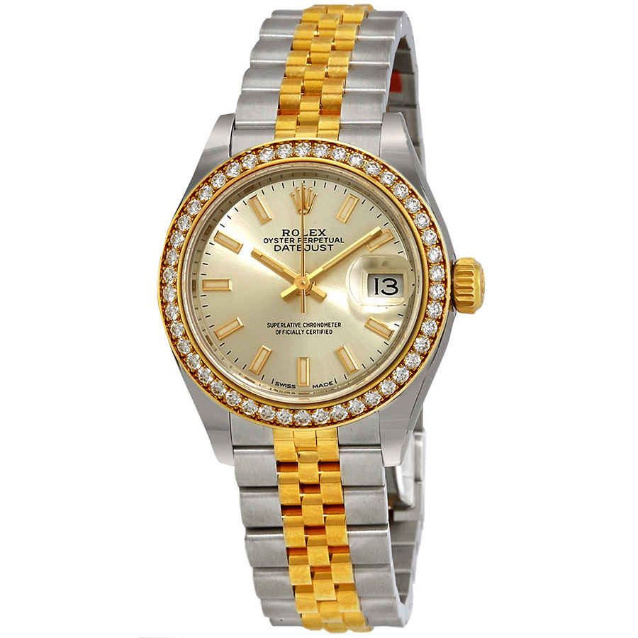 Rolex LadyDatejust Silver Dial Ladies Steel and 18kt Yellow Gold Jubilee Watch 279383SSJ