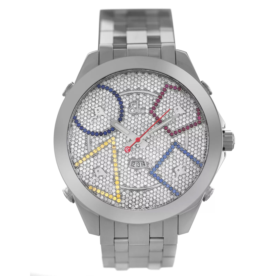 Pre-owned Jacob & Co. Five Time Zones Quartz Unisex Watch JC49SS00