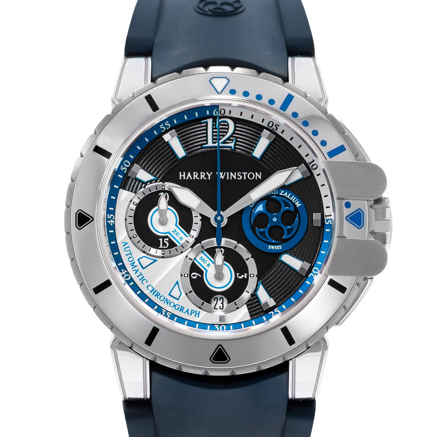 Pre-owned Harry Winston Project Z Ocean Chronograph Automatic Black Dial Mens Watch 410-MCA44WZ 20500$