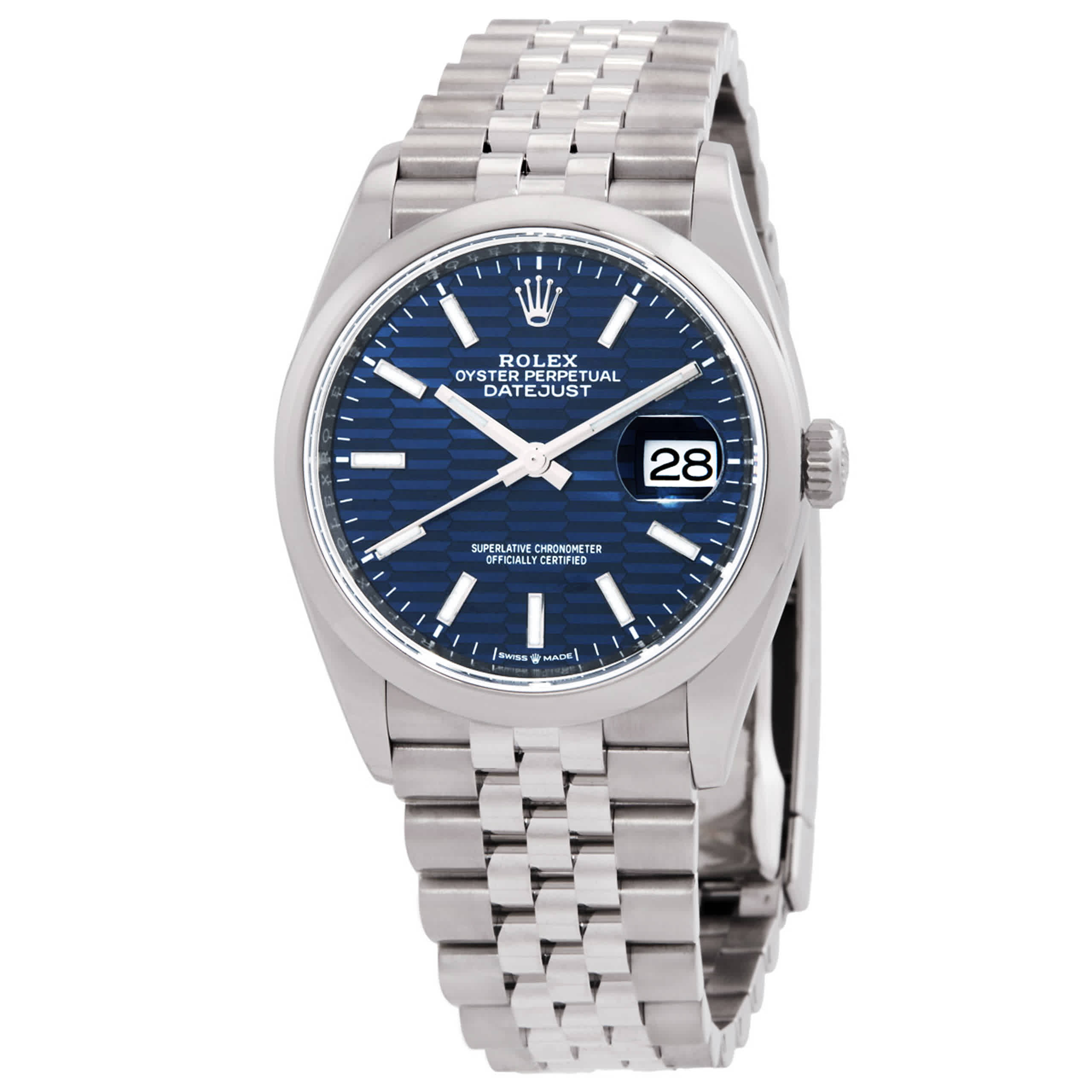 rolex datejust 36 automatic blue dial ladies watch 126200blfsj