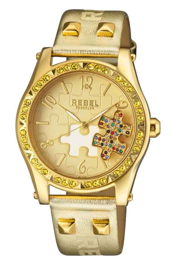 Rebel Gravesend Gold Dial Ladies Watch RB111-9101