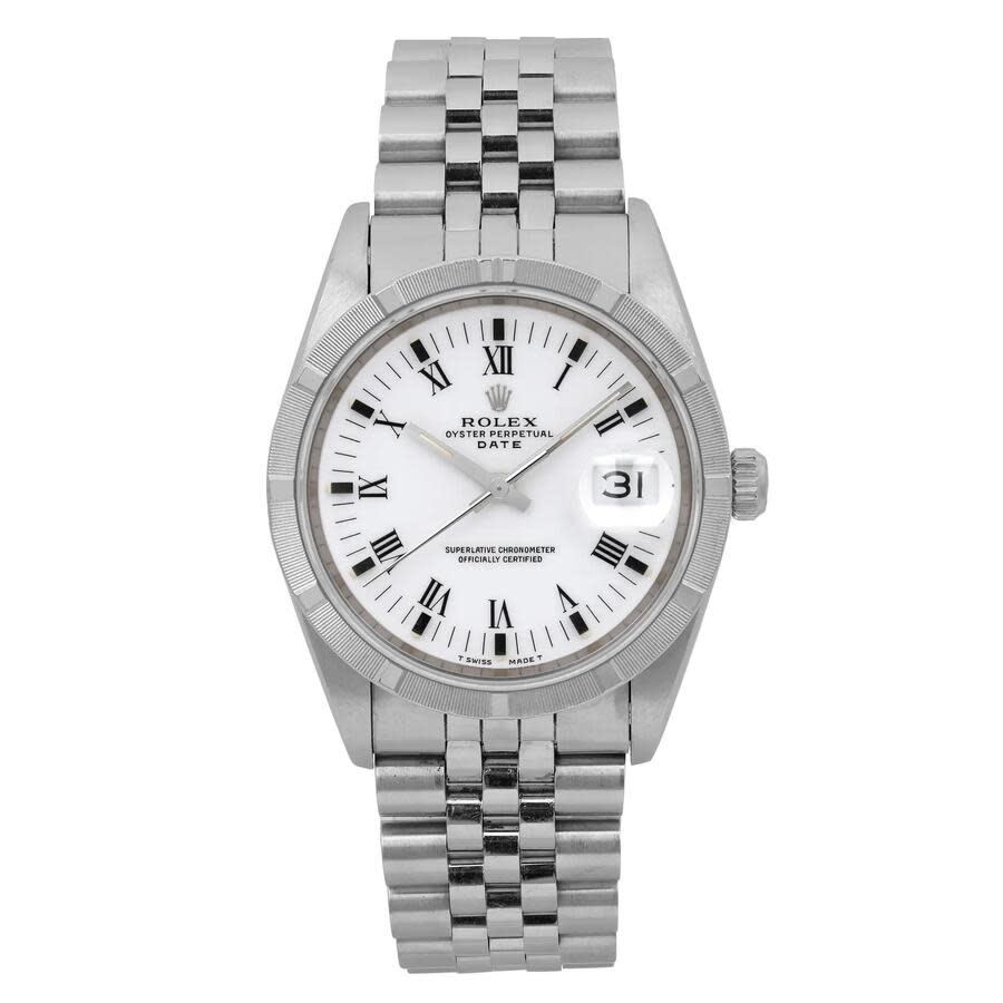 Preowned Rolex Date Automatic Chronometer Silver Dial Unisex Watch 15210 SSJ