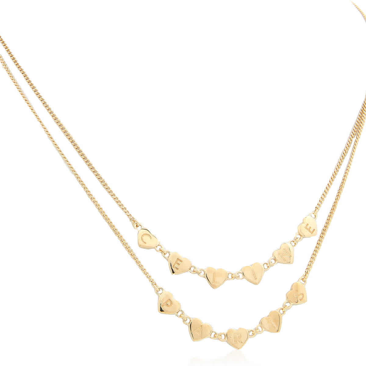 Celine Coeur Double Necklace in Gold