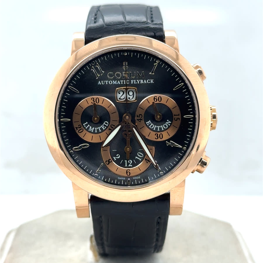Pre-owned Corum Classic Flyback Chronograph Black Dial Mens Watch 996.201.55