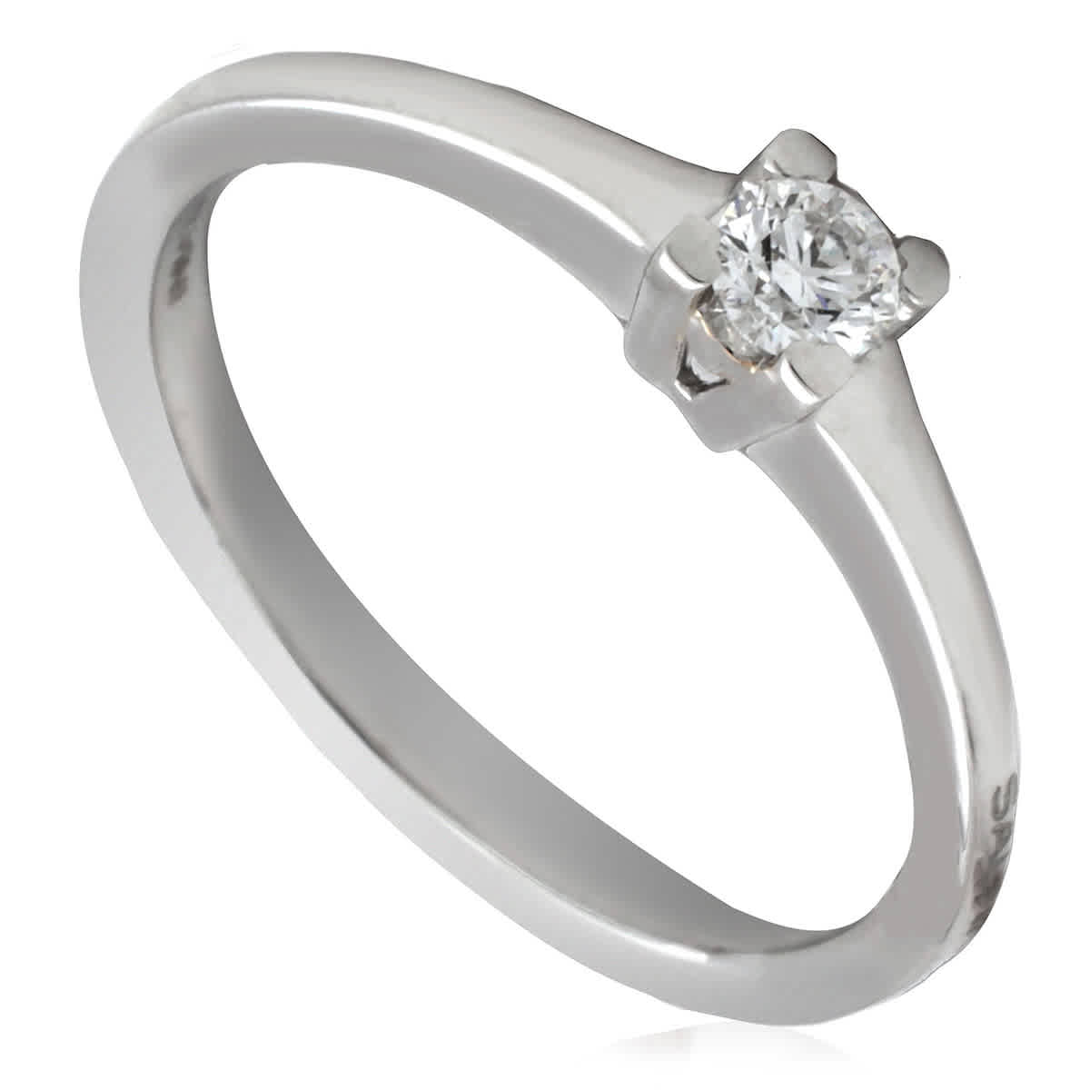 Salvini White Gold 0.15 CT Diamond Solitaire Ring, Size 13