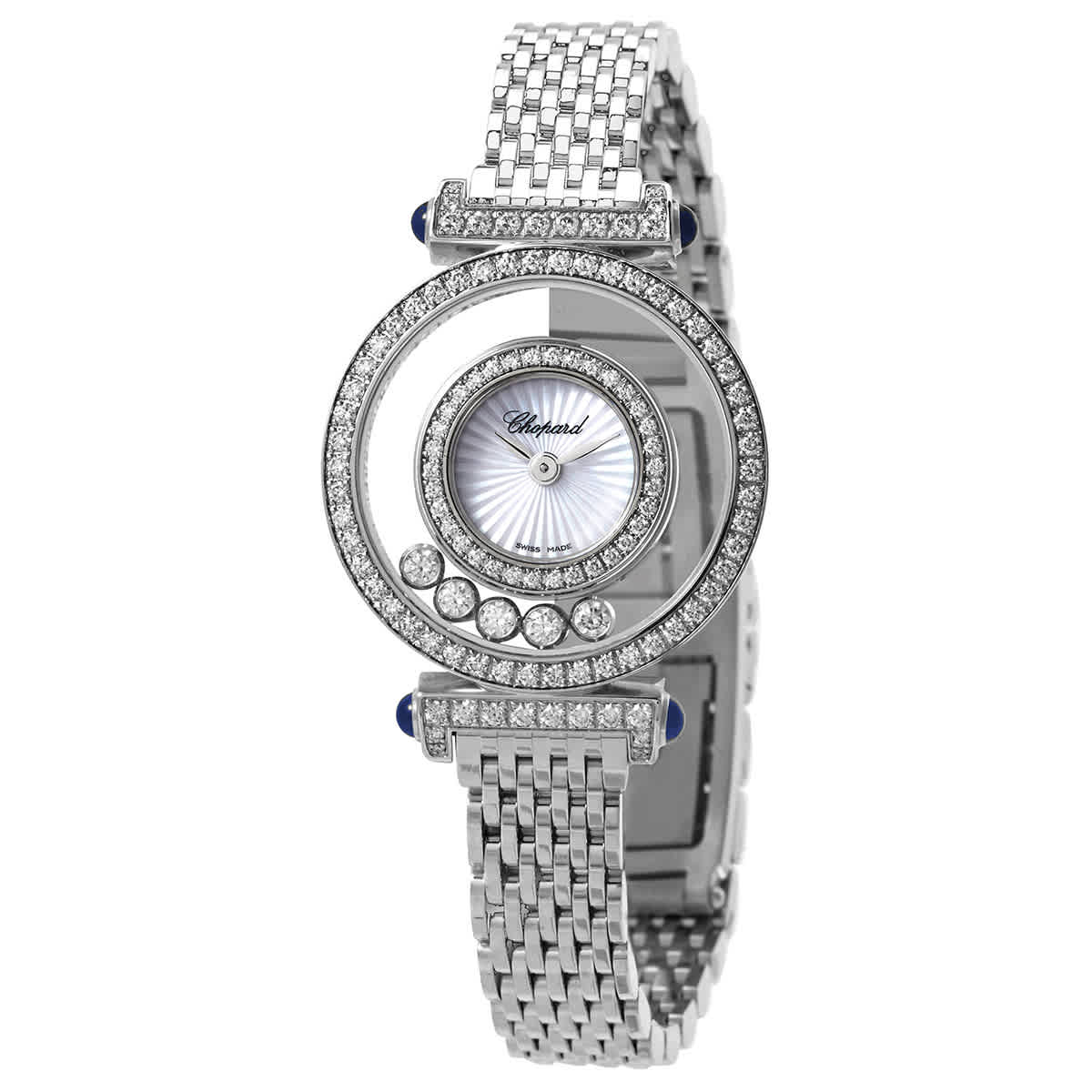 Chopard Happy Diamonds 18kt White Gold Quartz Silver Dial Ladies Watch 204780-1501 20960$