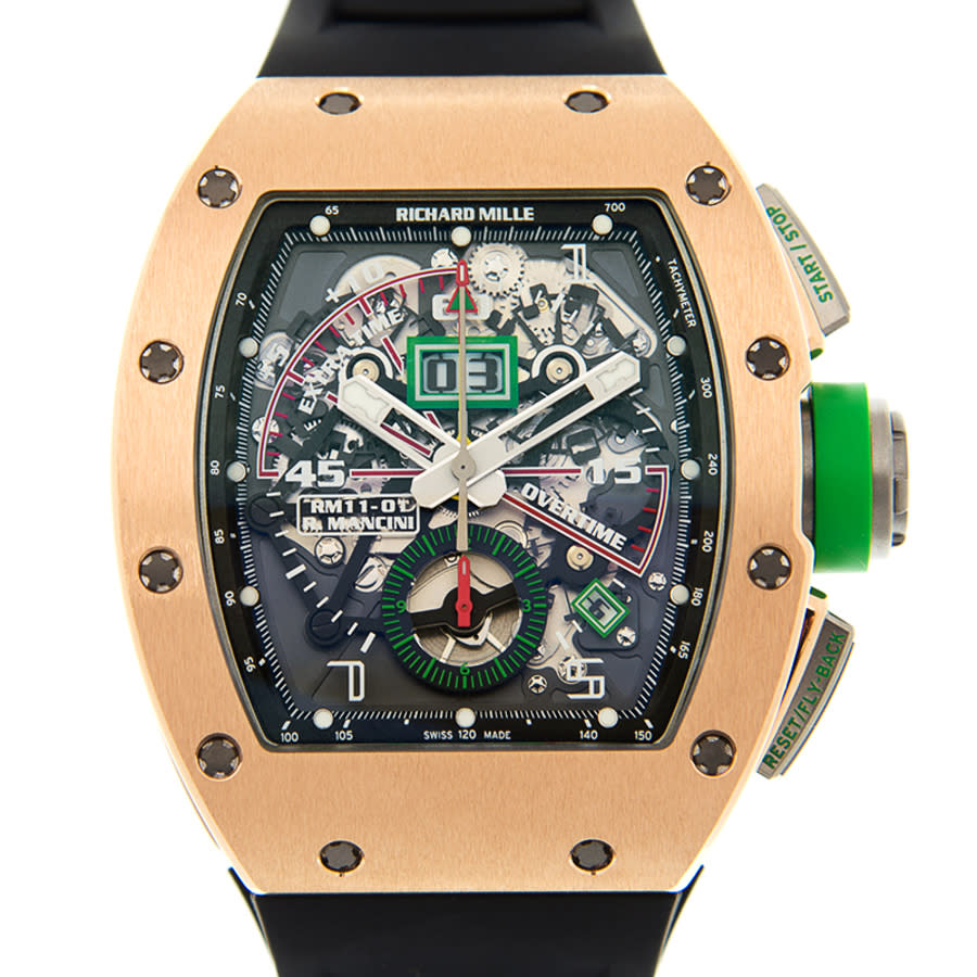 Richard Mille RM 11-01 Flyback Chronograph Roberto Mancini Automatic Black Dial Mens Watch RM11-01