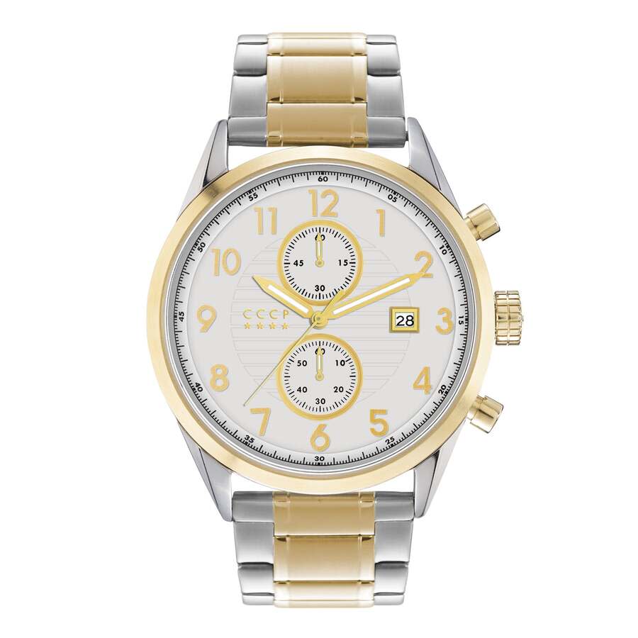 CCCP Golden Soviet Submarine Chronograph Quartz White Dial Mens Watch CP-7029-44 89$