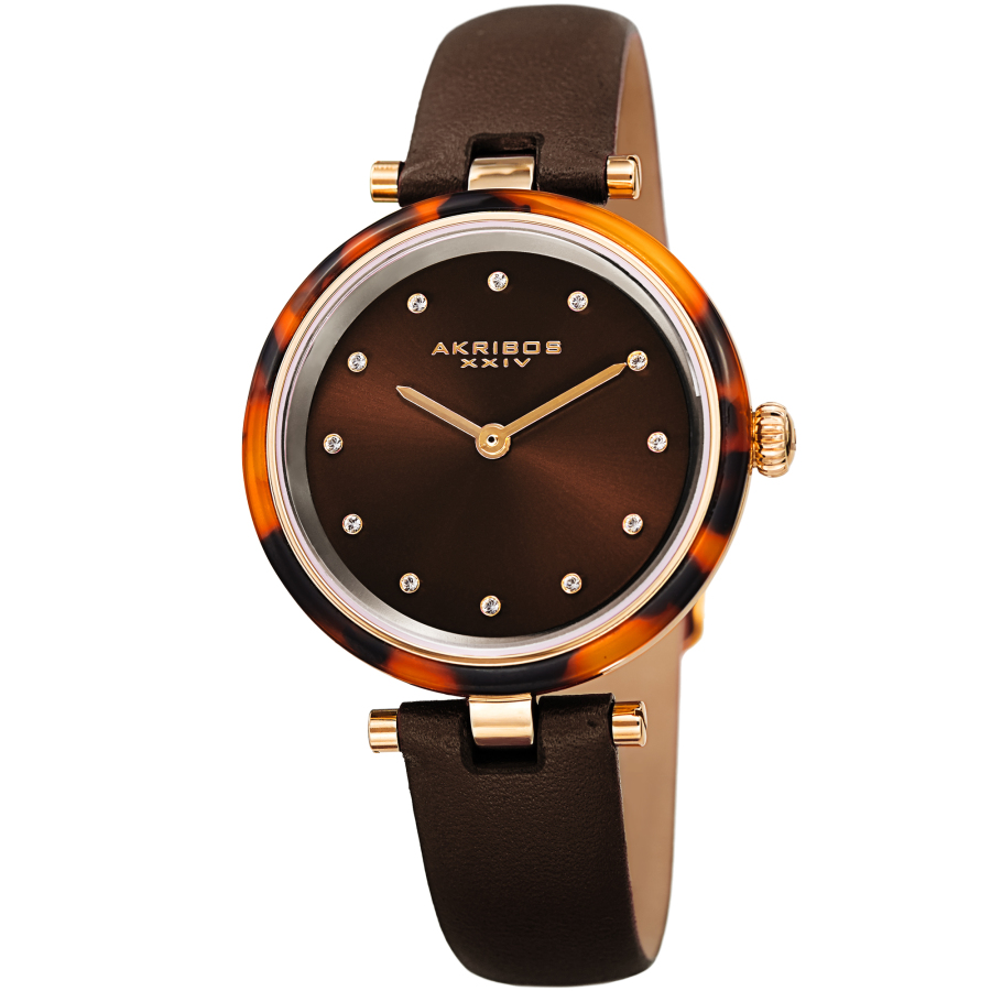 Akribos XXIV Quartz Brown Dial Ladies Watch AK1052BR 44$