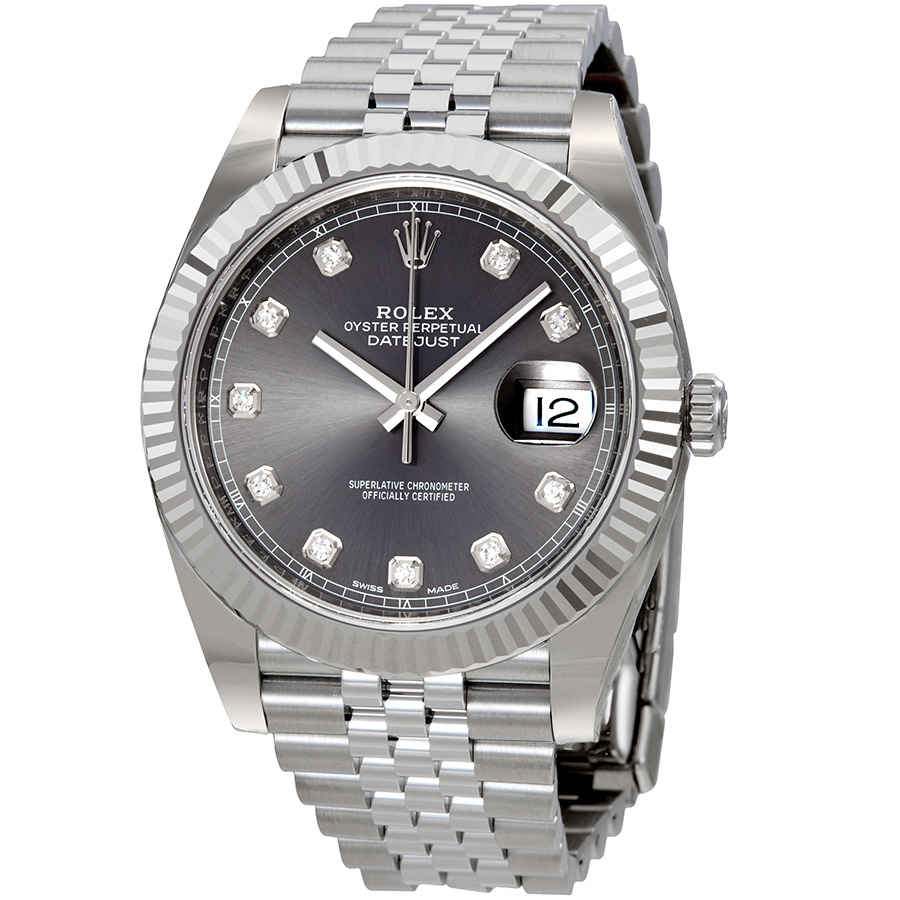 Rolex Datejust Rhodium Diamond Dial Automatic Mens Watch 126334RDJ