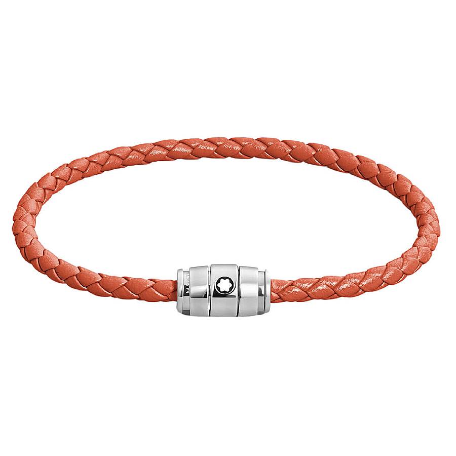 Montblanc Meisterstuck Steel Cayenne Leather Bracelet Size 60 203$