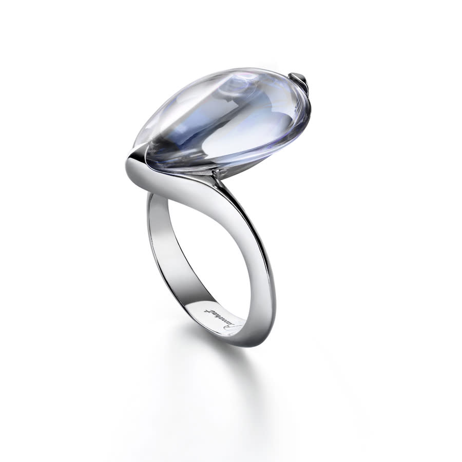Baccarat Sterling Silver, Iridescent Mirror Crystal Statement Ring 2609349
