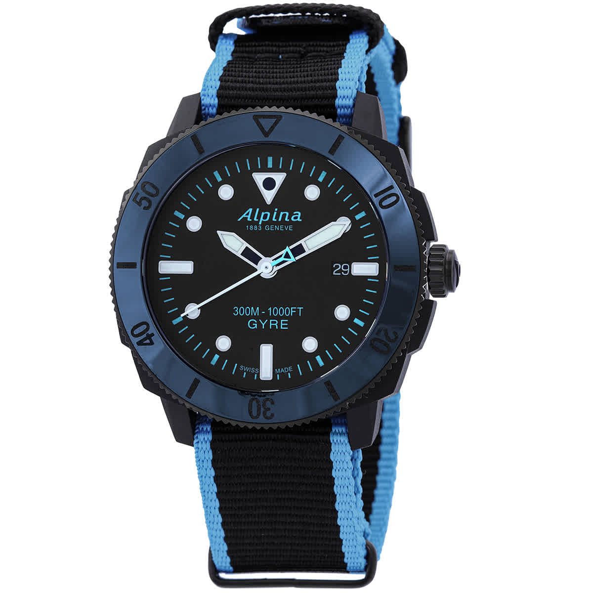 Alpina Seastrong Diver Gyre Automatic Black Dial Mens Watch AL-525LBN4VG6 575$