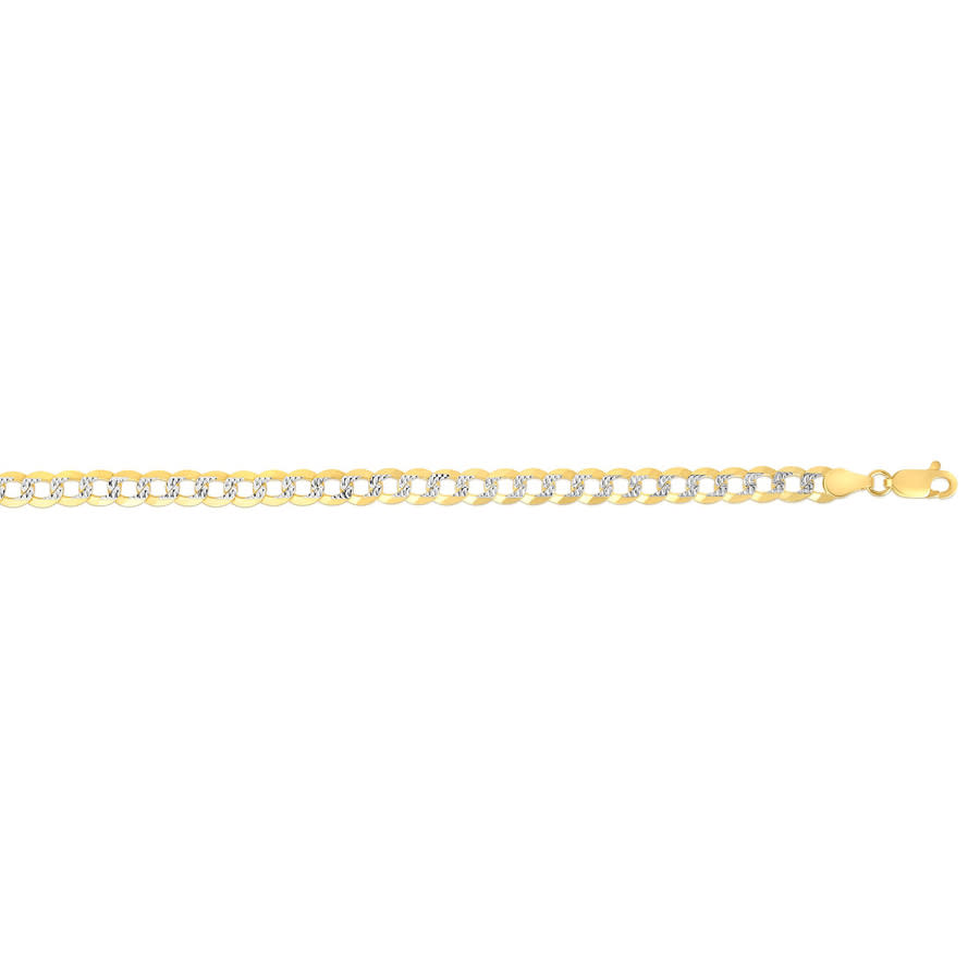 Kylie Harper Mens 14k Two-Tone Gold Diamond-cut Pave Miami Cuban Curb Chain Bracelet 1177$